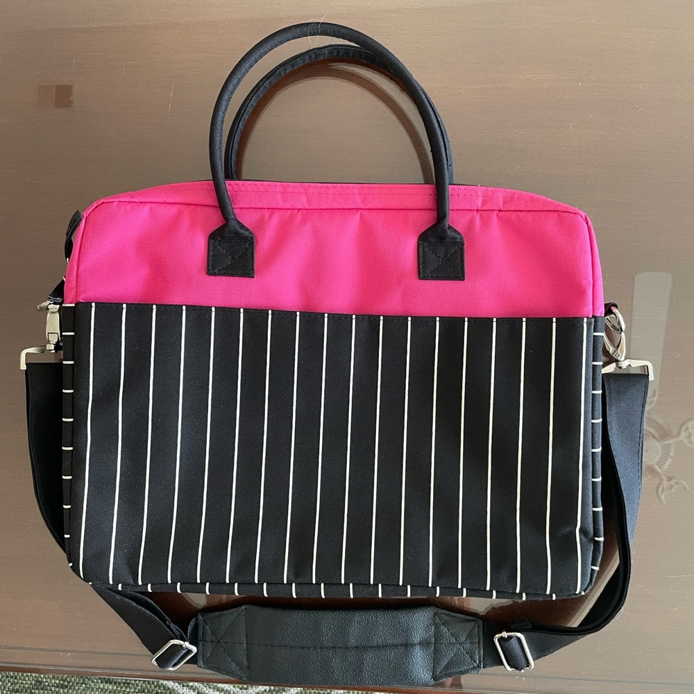 Jackie by Jacqueline Savage Mcfee Pink Black white laptop case